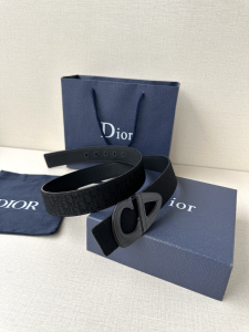 Dior CD30 Buckle Black Dior Oblique Jacquard and Leather Belt 35MM Dior CD30 Buckle Black Dior Oblique Jacquard and Leather Belt 35MM