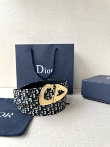 Dior CD30 Buckle Black Dior Oblique Jacquard and Leather Belt 35MM Dior CD30 Buckle Black Dior Oblique Jacquard and Leather Belt 35MM