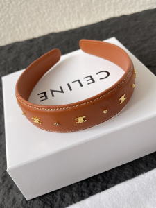 Celine Logo Triomphe Brown Hair Band HeadBand Celine Logo Triomphe Brown Hair Band HeadBand