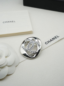 Chanel Crystal CC Logo Brooch