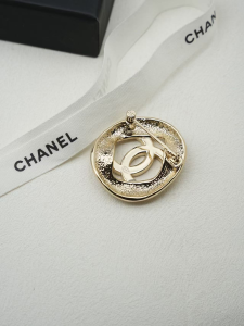 Chanel Crystal CC Logo Brooch