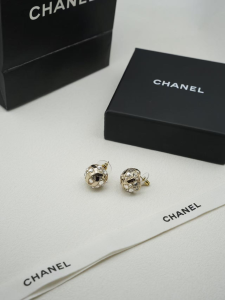 Chanel Crystal Magnetic Stud Earrings
