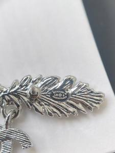 Chanel Metal Crystal Pendant Earrings