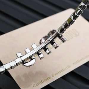 Miu Miu Crystal Logo Choker Necklace