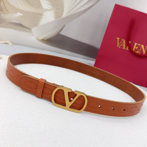 Valentino Vlogo Signature Calfskin Belt Brown 30MM Valentino Vlogo Signature Calfskin Belt Brown 30MM