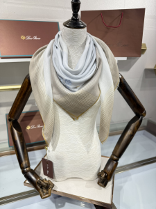 Loro Piana Cashmere Silk Shawl Scarf Blue Beige Loro Piana Cashmere Silk Shawl Scarf Blue Beige