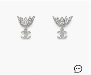 Chanel Crystal CC Pendant Earrings