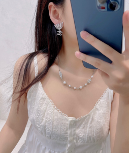 Chanel Crystal CC Pendant Earrings