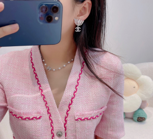 Chanel Crystal CC Pendant Earrings