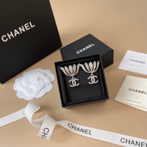 Chanel Crystal CC Pendant Earrings
