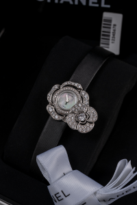 Chanel Crystals Camelia Jewelry Watch Black Chanel Crystals Camelia Jewelry Watch Black