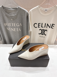 Alaia Cube White Satin Wedge Mules