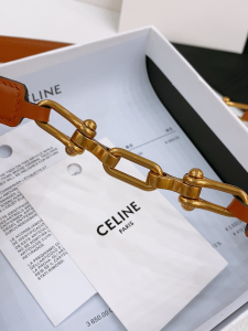 Celine Crecy Buckle Brown Leather Belt