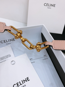 Celine Crecy Buckle Pink Leather Belt