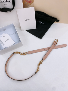Celine Crecy Buckle Pink Leather Belt