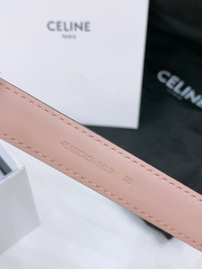 Celine Crecy Buckle Pink Leather Belt