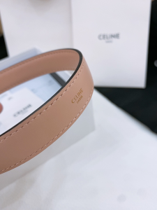 Celine Crecy Buckle Pink Leather Belt