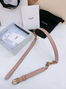 Celine Crecy Buckle Pink Leather Belt