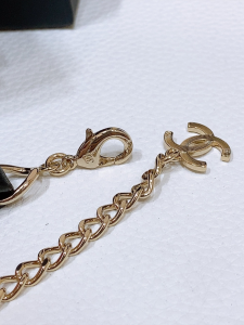 Chanel Leather and Chain Belt Black