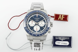 Longines mens swiss automatic chronograph conquest stainless steel bracelet watch Blue White 42mm Longines mens swiss automatic chronograph conquest stainless steel bracelet watch Blue White 42mm