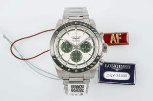 Longines mens swiss automatic chronograph conquest stainless steel bracelet watch Green White 42mm Longines mens swiss automatic chronograph conquest stainless steel bracelet watch Green White 42mm