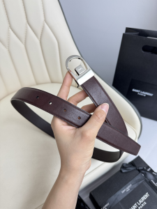 Saint Laurent Reversible Cassandre Engraved Buckle Leather Belt Burgundy 30MM Saint Laurent Reversible Cassandre Engraved Buckle Leather Belt Burgundy 30MM