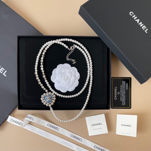 Chanel CC Heart Pearls Long Necklaces
