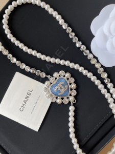 Chanel CC Heart Pearls Long Necklaces