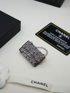 Chanel Crystal Bag Charm Earrings Black