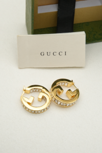 Gucci Blondie Crystal Hoop Earrings