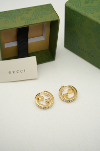 Gucci Blondie Crystal Hoop Earrings