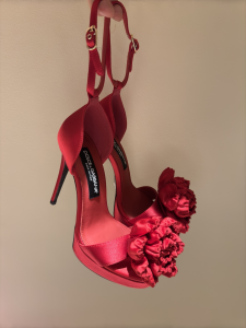 Dolce Gabbana Keira Floral Flower Satin High Heeled Sandals Red 120MM Dolce Gabbana Keira Floral Flower Satin High Heeled Sandals Red 120MM