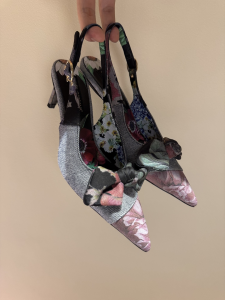 Dolce Gabbana Lollo Eva Floral Bow Slingback Pumps Blue 65MM Dolce Gabbana Lollo Eva Floral Bow Slingback Pumps Blue 65MM