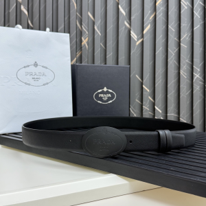 Prada Black Saffiano Leather Engraved Oval Plaque Buckle Belt 34MM Prada Black Saffiano Leather Engraved Oval Plaque Buckle Belt 34MM