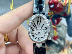 Breguet Reine de Naples Automatic Mother of Pearl Dial Diamond Leather Strap Womens Watch Black White Breguet Reine de Naples Automatic Mother of Pearl Dial Diamond Leather Strap Womens Watch Black White