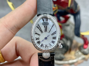 Breguet Reine de Naples Automatic Mother of Pearl Dial Diamond Leather Strap Womens Watch Black White Breguet Reine de Naples Automatic Mother of Pearl Dial Diamond Leather Strap Womens Watch Black White