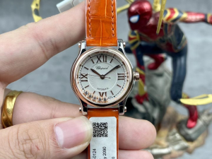 Chopard Happy Sport Automatic Diamonds White Dial Orange Leather Watch 30MM Chopard Happy Sport Automatic Diamonds White Dial Orange Leather Watch 30MM