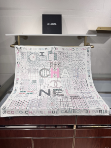 Chanel Wraps City Multicolor Silk Square Scarf White Chanel Wraps City Multicolor Silk Square Scarf White