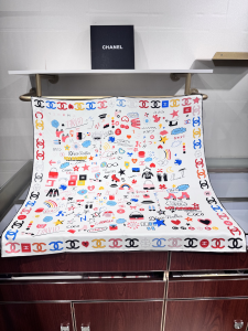 Chanel Wraps Multicolor Silk Square Scarf White Chanel Wraps Multicolor Silk Square Scarf White