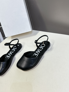 Loewe Black Leather Flat Shoes