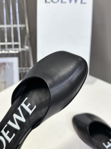 Loewe Black Leather Flat Shoes