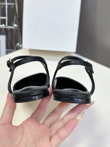 Loewe Black Leather Flat Shoes