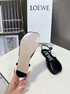 Loewe Black Leather Flat Shoes