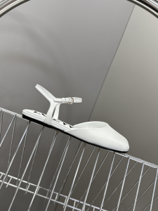 Loewe White Leather Flat Shoes