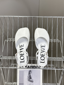 Loewe White Leather Flat Shoes