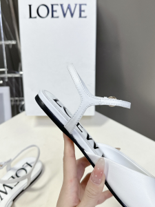 Loewe White Leather Flat Shoes