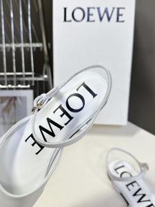 Loewe White Leather Flat Shoes