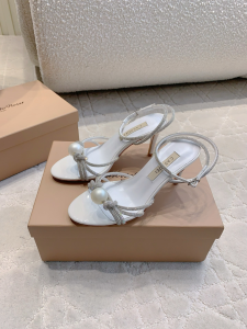 Casadei Pearl Crystals Julia Labuan High Heeled Sandals White 70MM Casadei Pearl Crystals Julia Labuan High Heeled Sandals White 70MM