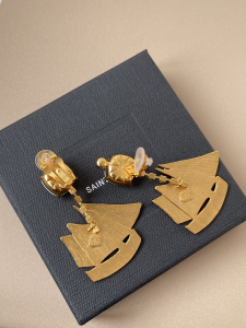 Saint Laurent Gold Sailboat Earrings