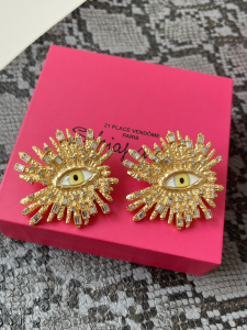 Schiaparelli Yellow Gold Bursting Eye Earrings Schiaparelli Yellow Gold Bursting Eye Earrings